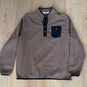 Criquet XXL Dark Tan and Navy button up fleece